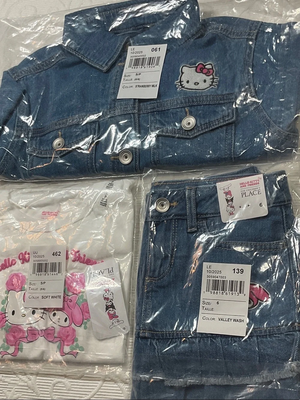 Hello Kitty Denim Jacket & Skirt Set with Hello Kitty Patch - Blue & White